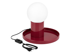Lámpara de mesa de metal «Tray» - 20 x 20 x 17 cm - Rojo
