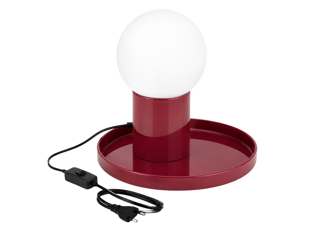 Lámpara de mesa de metal «Tray» - 20 x 20 x 17 cm - Rojo