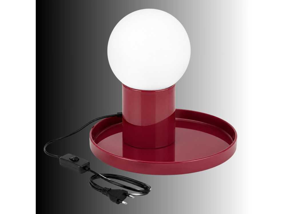 Lámpara de mesa de metal «Tray» - 20 x 20 x 17 cm - Rojo