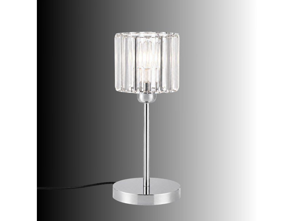 Lámpara de mesa de metal «Yakops» - 17 x 17 x 50 cm - Gris