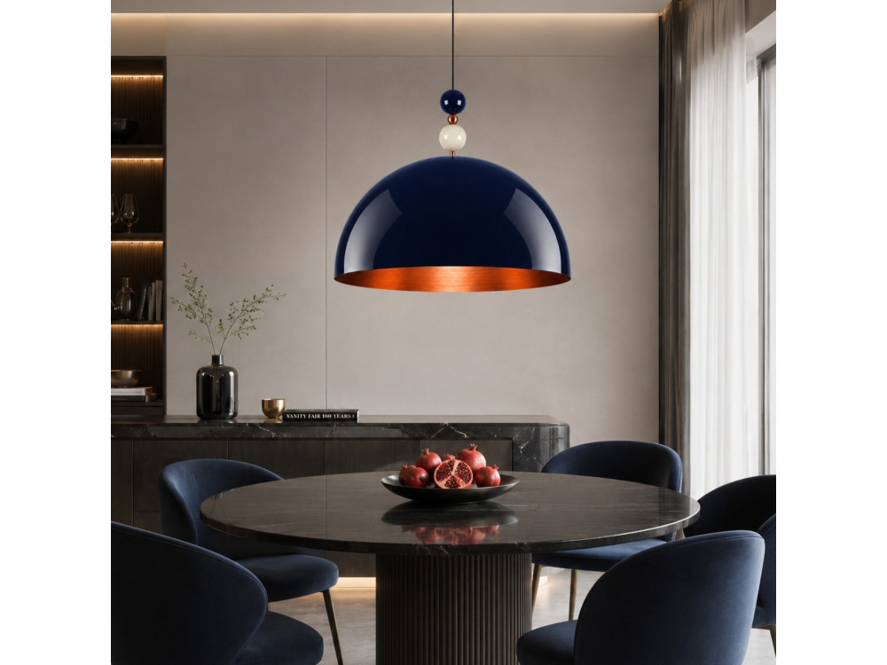 Lámpara colgante de metal «Bubble» - 60 x 60 cm - Azul marino