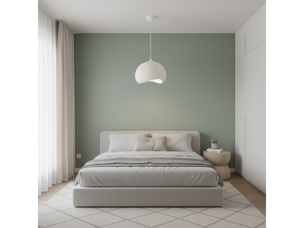 Lámpara colgante de metal «Yontu» - 34 x 29 x 120 cm - Blanco