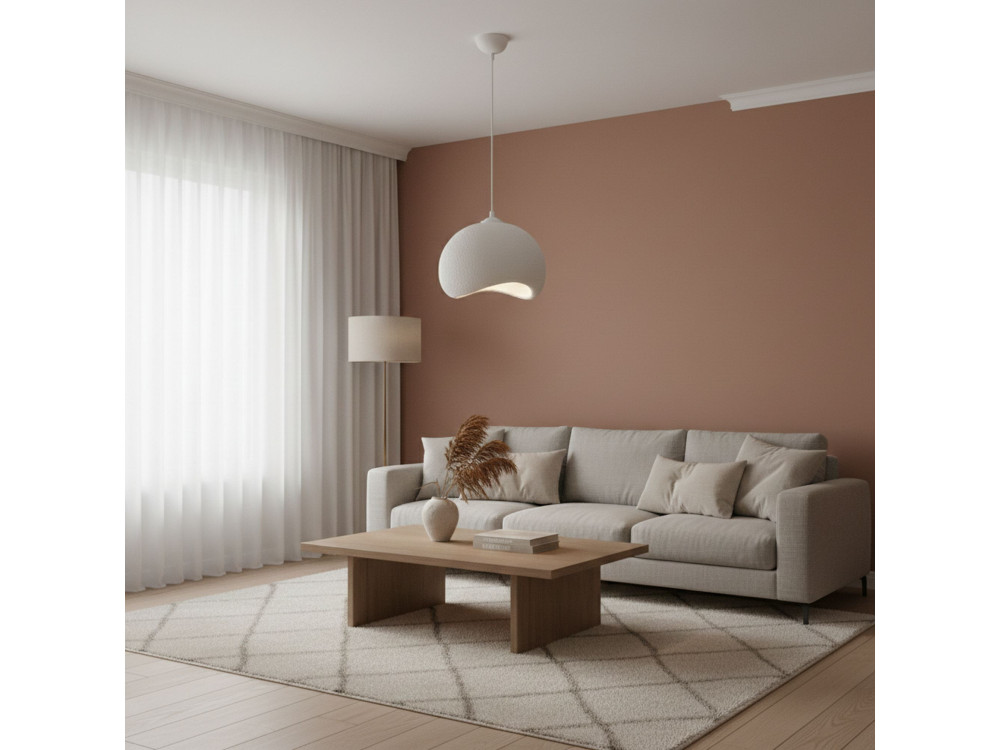 Lámpara colgante de metal «Yontu» - 34 x 29 x 120 cm - Blanco