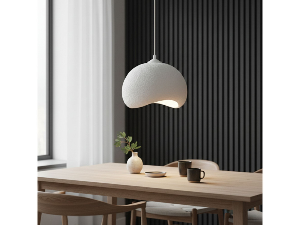 Lámpara colgante de metal «Yontu» - 34 x 29 x 120 cm - Blanco