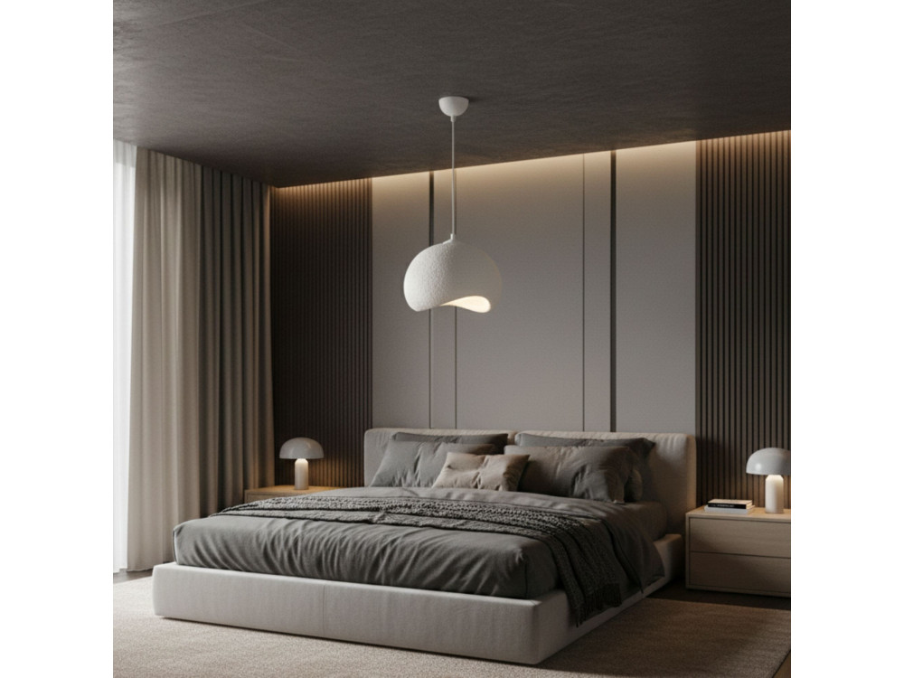Lámpara colgante de metal «Yontu» - 34 x 29 x 120 cm - Blanco