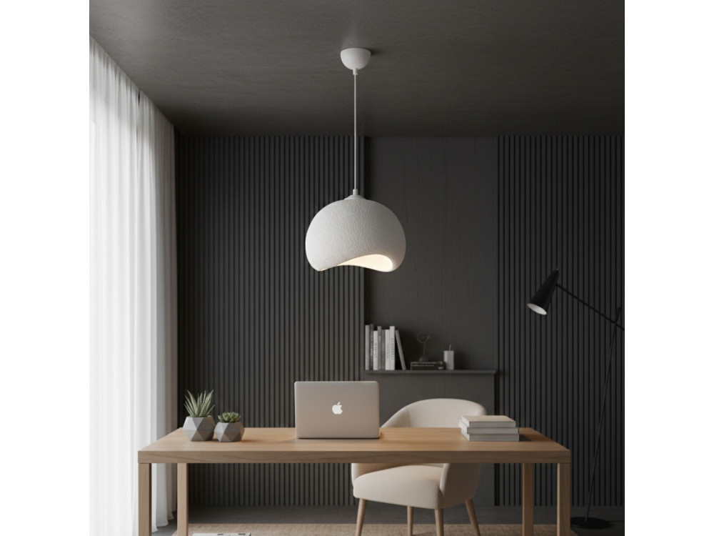 Lámpara colgante de metal «Yontu» - 34 x 29 x 120 cm - Blanco
