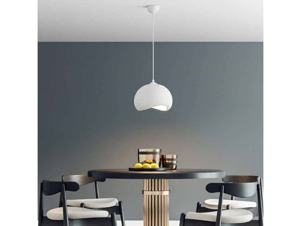Lámpara colgante de metal «Yontu» - 34 x 29 x 120 cm - Blanco