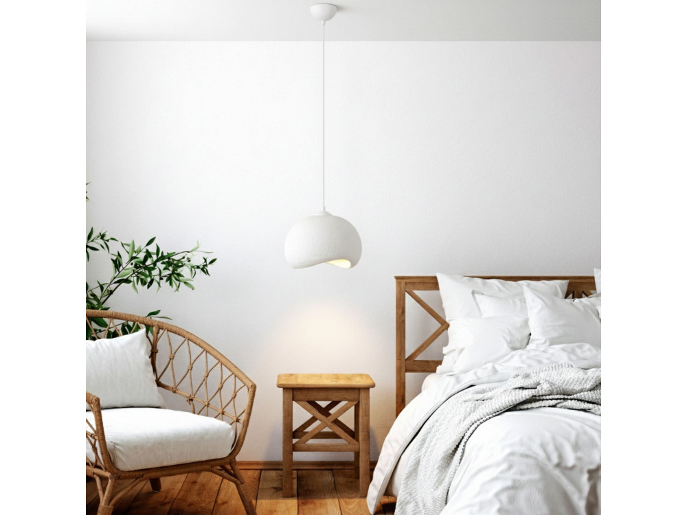 Lámpara colgante de metal «Yontu» - 34 x 29 x 120 cm - Blanco