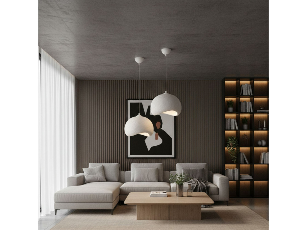 Lámpara colgante de metal «Yontu» - 34 x 29 x 120 cm - Blanco