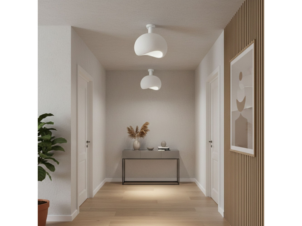 Lámpara de techo de metal «Yontu» - 34 x 29 x 33 cm - Blanco