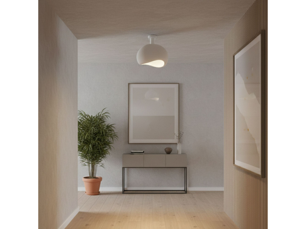 Lámpara de techo de metal «Yontu» - 34 x 29 x 33 cm - Blanco