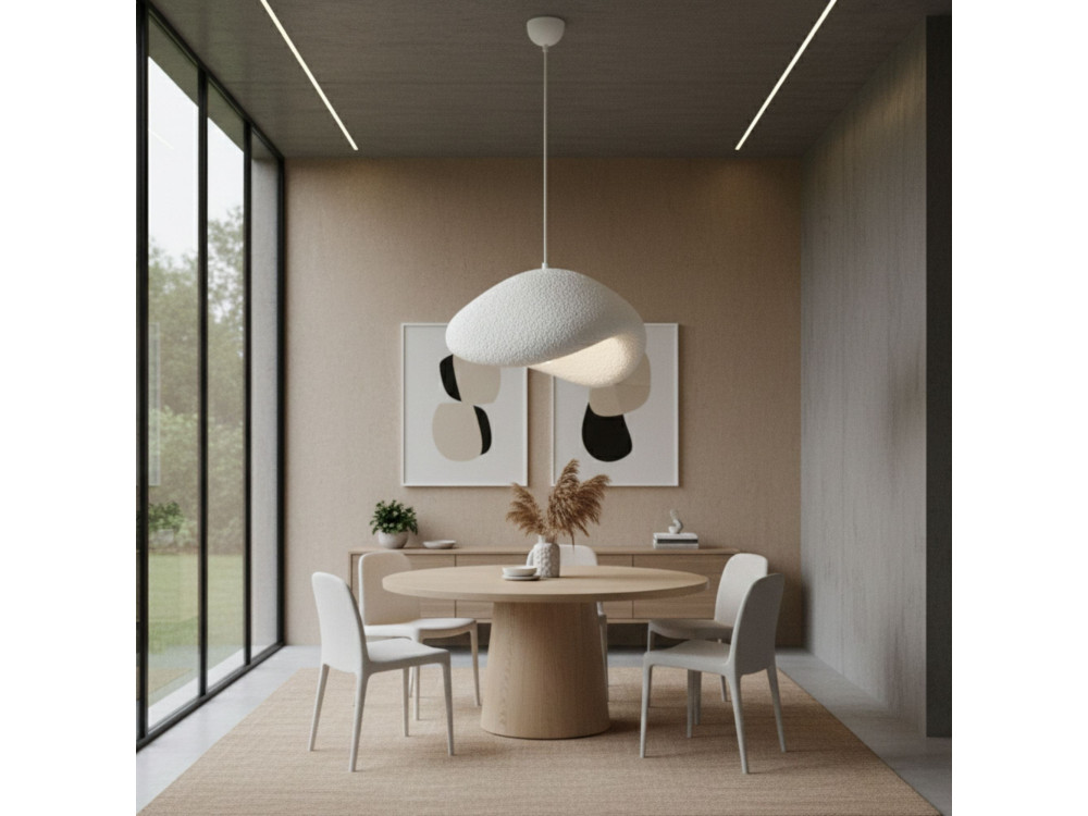 Lámpara colgante de metal «Luna» - 42 x 37 x 120 cm - Blanco