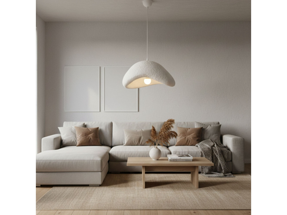 Lámpara colgante de metal «Luna» - 42 x 37 x 120 cm - Blanco