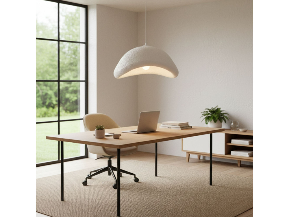 Lámpara colgante de metal «Luna» - 52 x 40 x 120 cm - Blanco