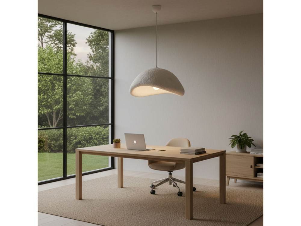 Lámpara colgante de metal «Luna» - 52 x 40 x 120 cm - Blanco
