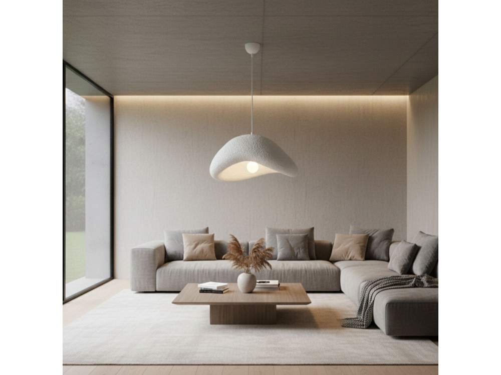 Lámpara colgante de metal «Luna» - 52 x 40 x 120 cm - Blanco