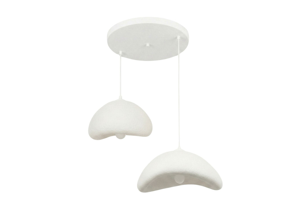 Lámpara de araña de metal «Luna» - 70 x 30 x 115 cm - Blanco