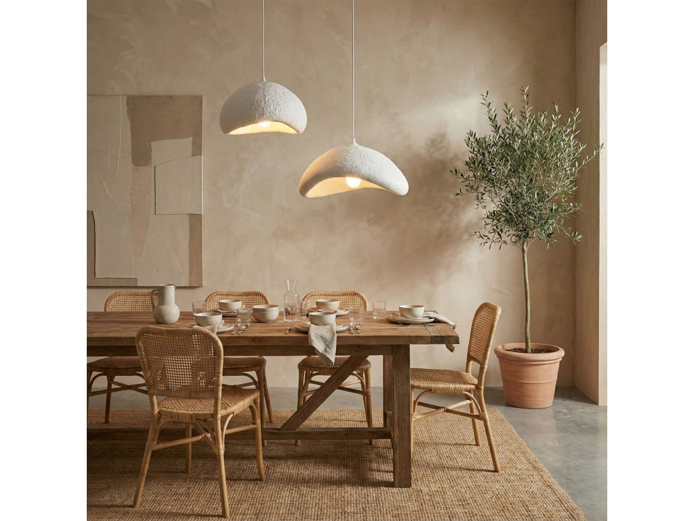 Lámpara de araña de metal «Luna» - 70 x 30 x 115 cm - Blanco