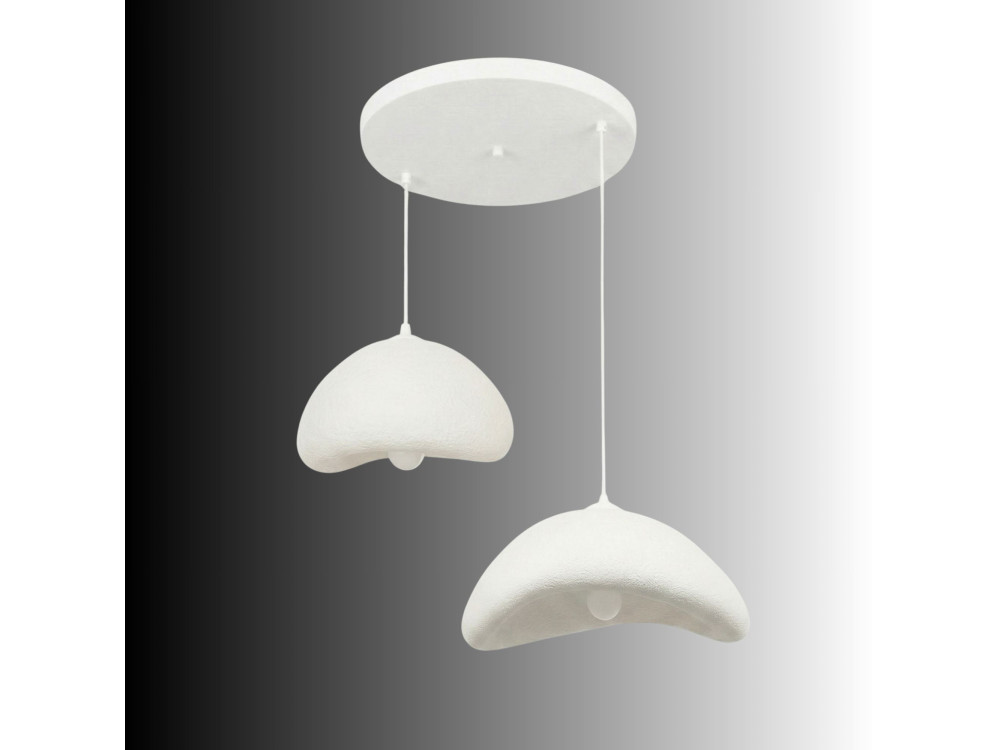 Lámpara de araña de metal «Luna» - 70 x 30 x 115 cm - Blanco