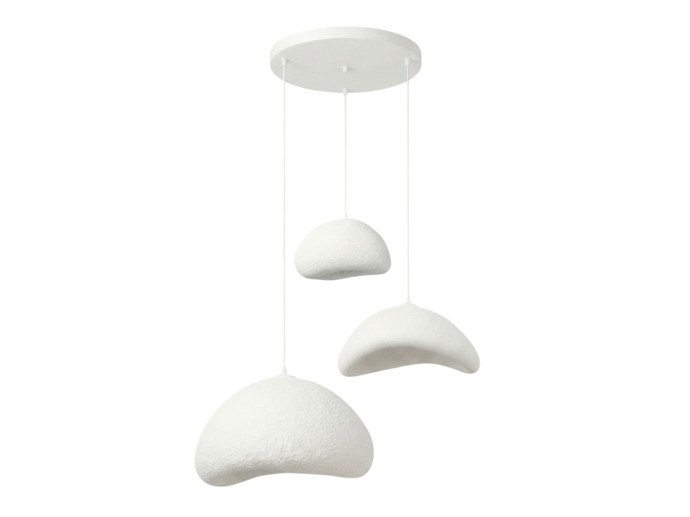 Lámpara de araña de metal «Luna» - 82 x 50 cm - Blanca