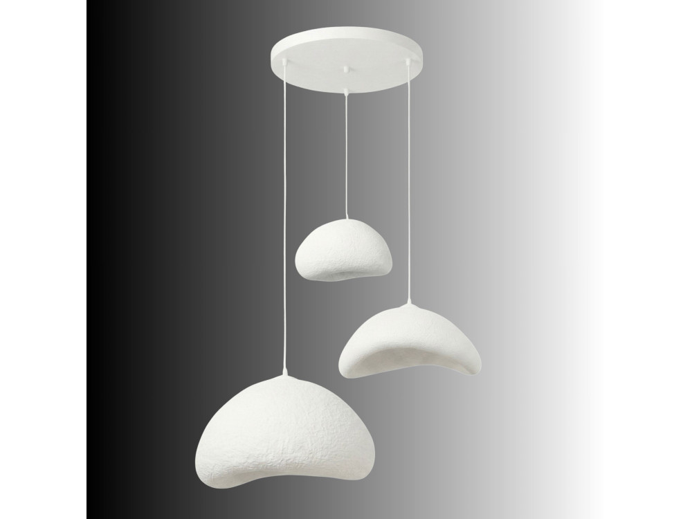 Lámpara de araña de metal «Luna» - 82 x 50 cm - Blanca