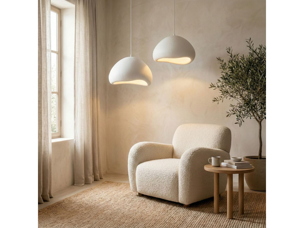 Lámpara de araña de metal «Lora» - 82 x 82 cm - Blanca