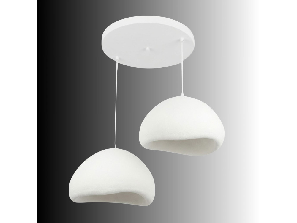 Lámpara de araña de metal «Lora» - 82 x 82 cm - Blanca