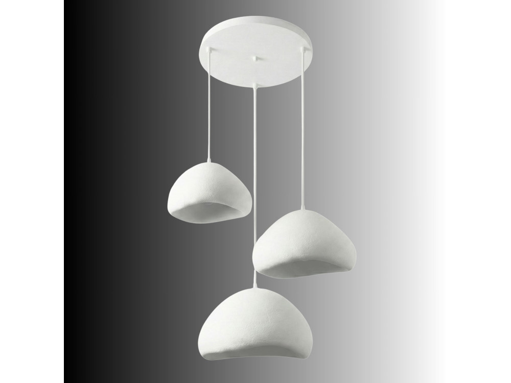 Lámpara de araña de metal «Lora» - 82 x 82 cm - Blanca