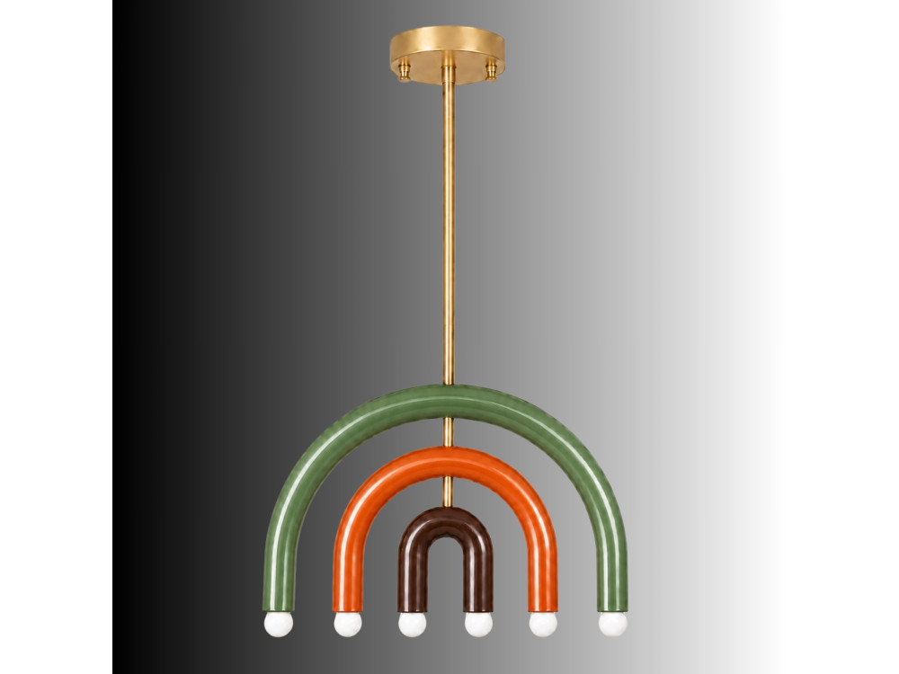 Lámpara de araña de metal «Vento» - 50 x 10 cm - Verde