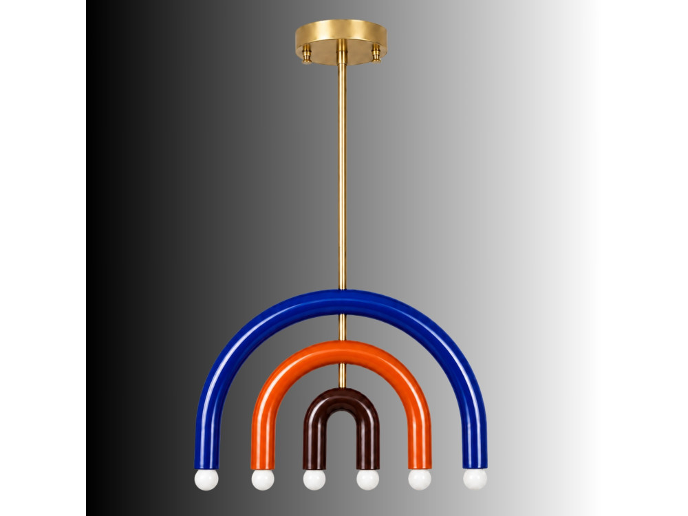Lámpara de araña de metal «Vento» - 50 x 10 cm - Azul