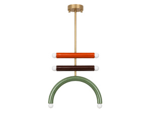 Lámpara de araña de metal «Vento» - 50 x 10 cm - Verde