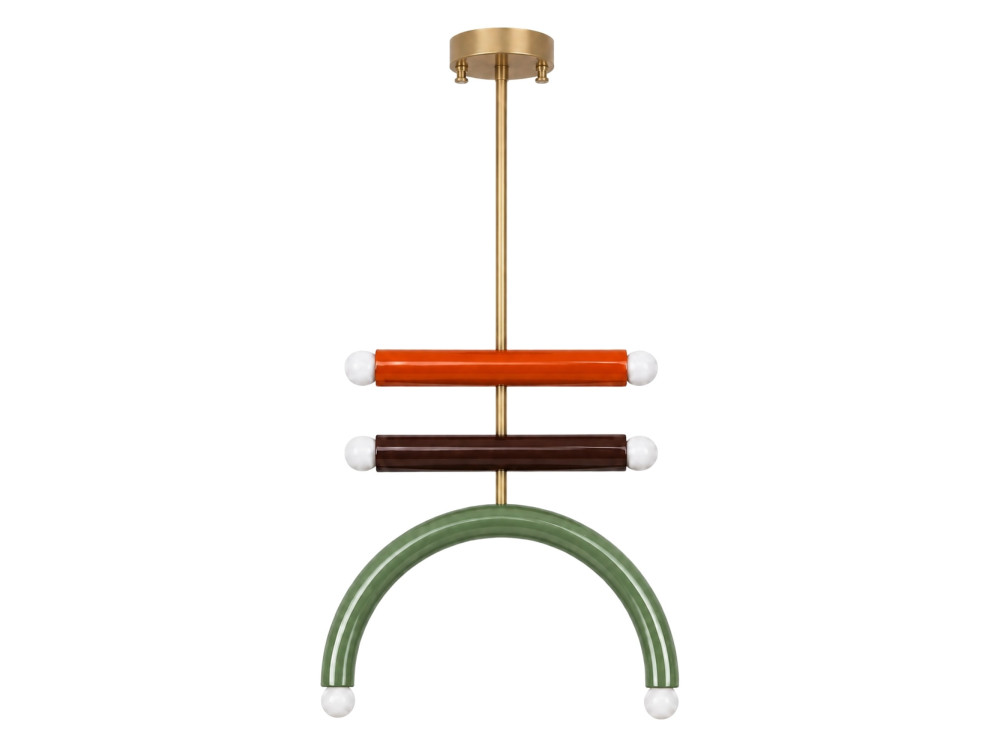 Lámpara de araña de metal «Vento» - 50 x 10 cm - Verde