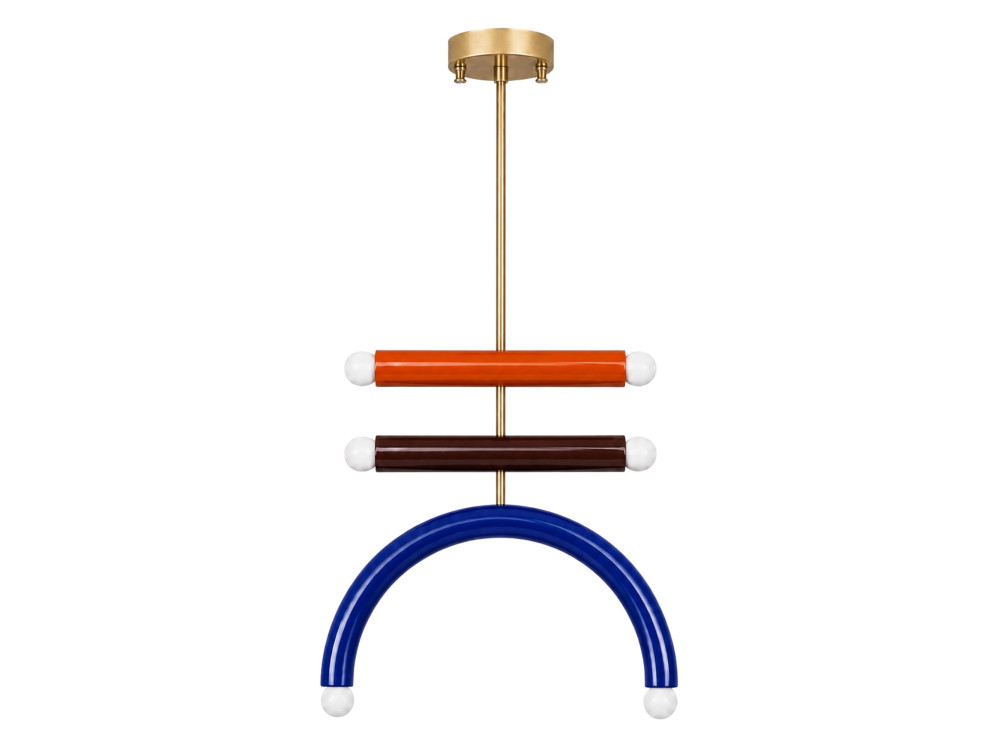Lámpara de araña de metal «Vento» - 50 x 10 cm - Azul