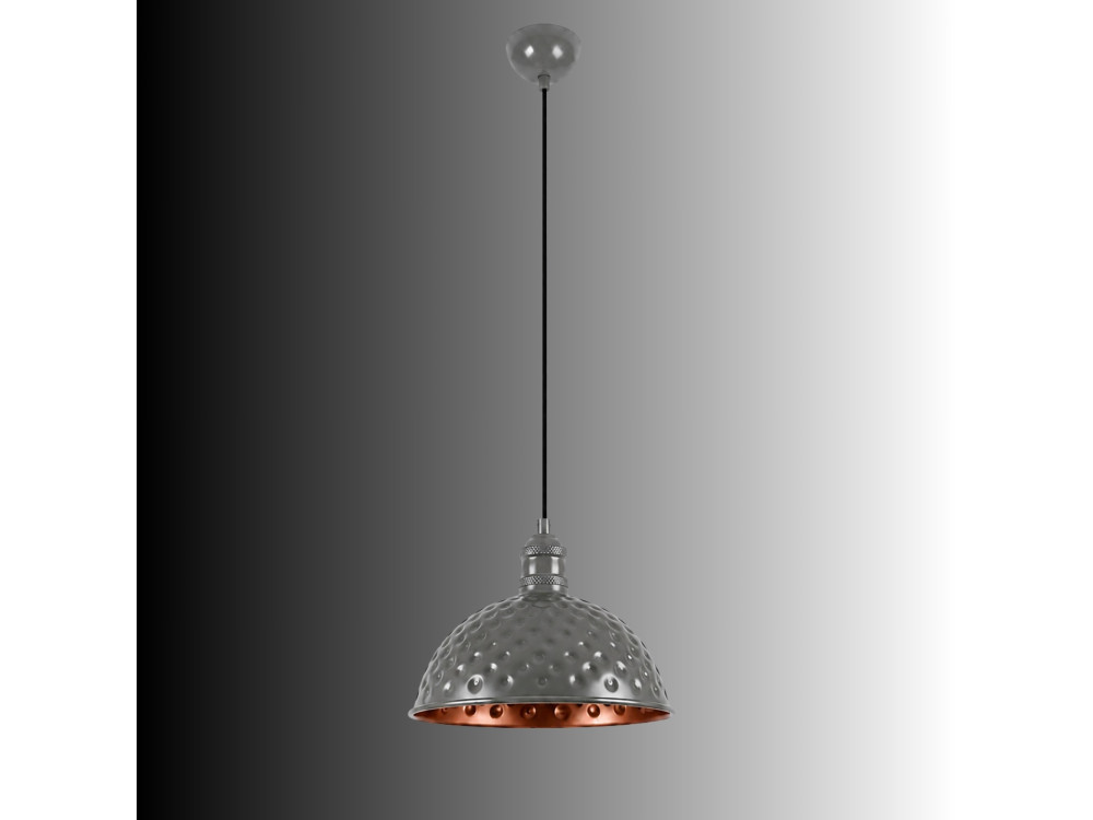 Lámpara colgante de metal «Echo» - 26 x 26 cm - Gris