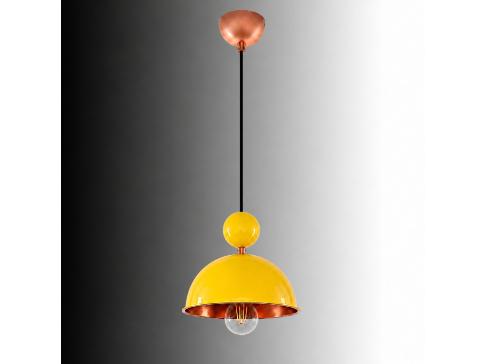 Lámpara colgante de metal «Bubble» - 21 x 21 cm - Amarilla