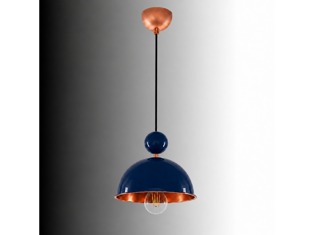 Lámpara colgante de metal «Bubble» - 21 x 21 cm - Azul marino