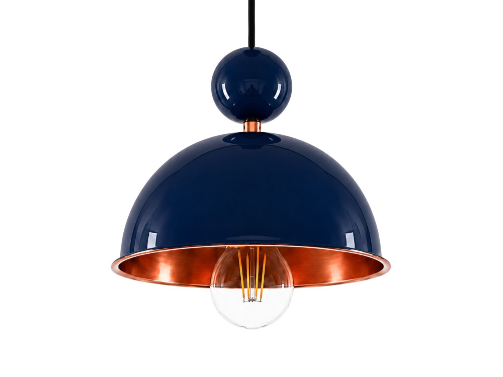 Lámpara colgante de metal «Bubble» - 21 x 21 cm - Azul marino