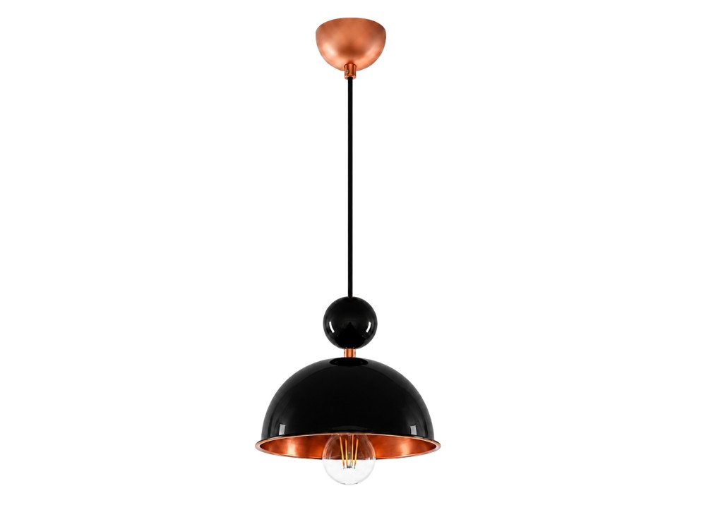 Lámpara colgante de metal «Bubble» - 21 x 21 cm - Negro