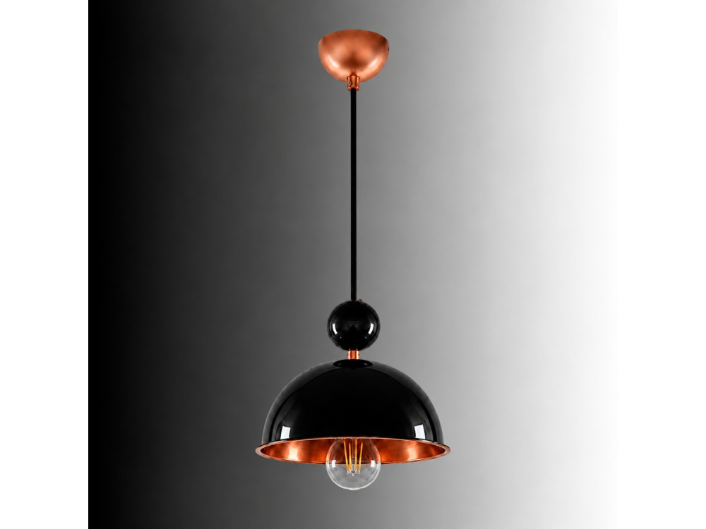 Lámpara colgante de metal «Bubble» - 21 x 21 cm - Negro
