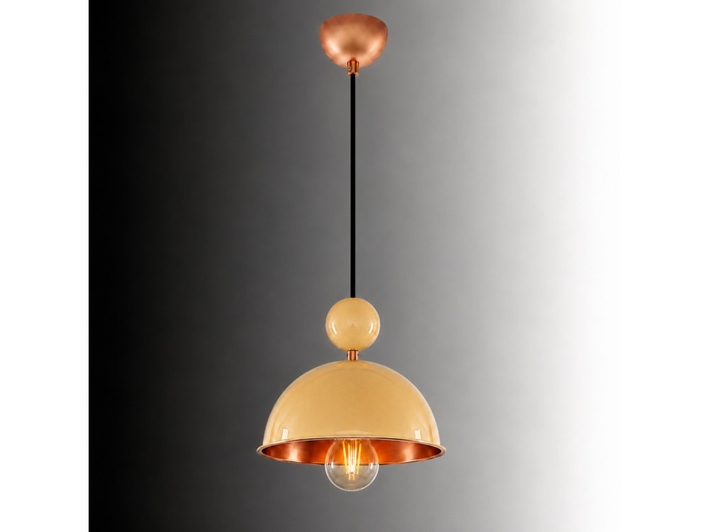 Lámpara colgante de metal «Bubble» - 21 x 21 cm - Amarilla