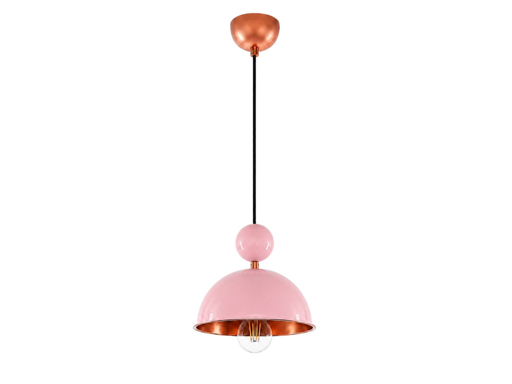 Lámpara colgante de metal «Bubble» - 21 x 21 cm - Rosa