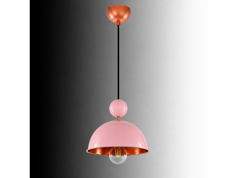 Lámpara colgante de metal «Bubble» - 21 x 21 cm - Rosa