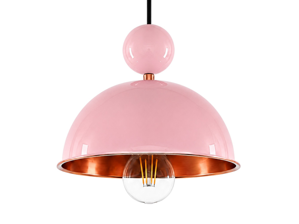 Lámpara colgante de metal «Bubble» - 21 x 21 cm - Rosa