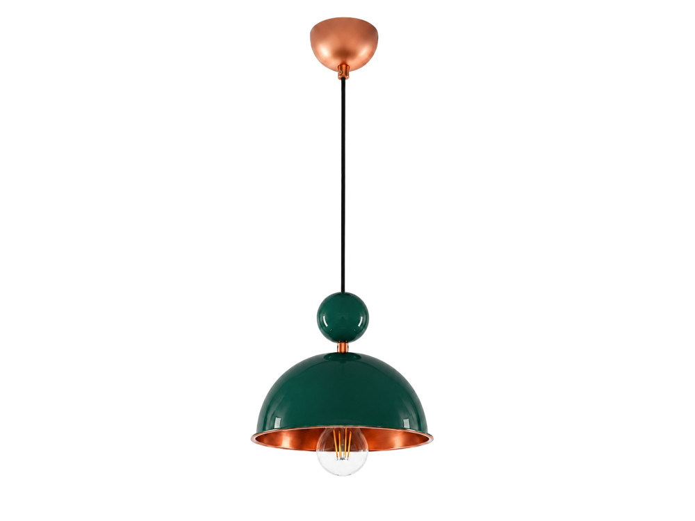 Lámpara colgante de metal «Bubble» - 21 x 21 cm - Verde oscuro