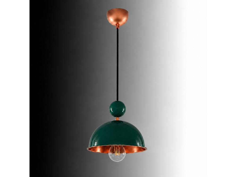 Lámpara colgante de metal «Bubble» - 21 x 21 cm - Verde oscuro