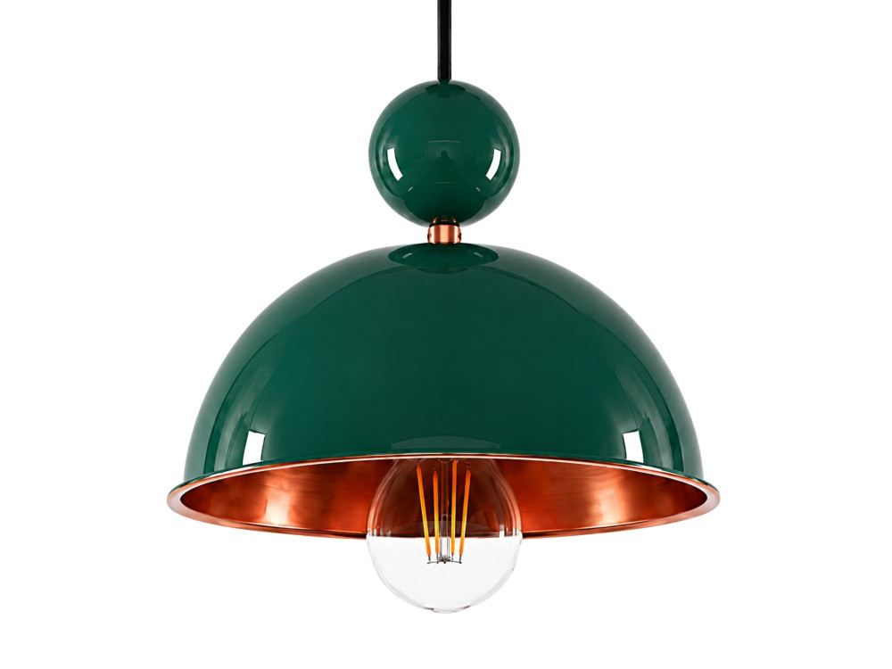 Lámpara colgante de metal «Bubble» - 21 x 21 cm - Verde oscuro