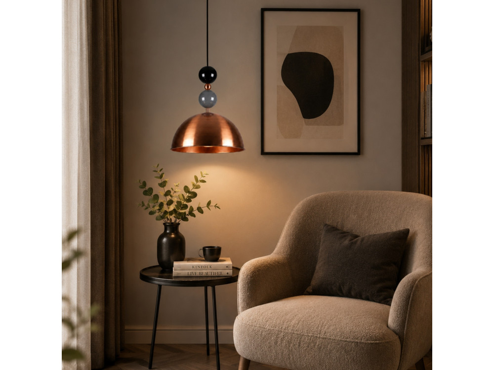 Lámpara colgante de metal «Bubble» - 31 x 31 cm - Cobre