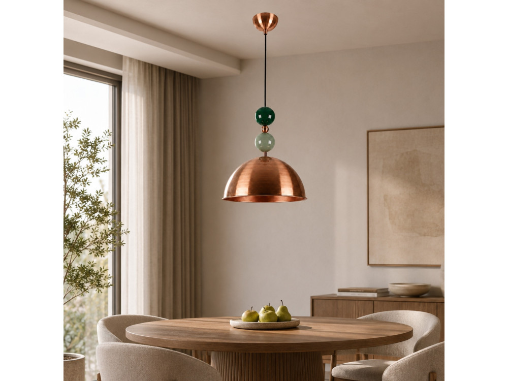 Lámpara colgante de metal «Bubble» - 31 x 31 cm - Cobre