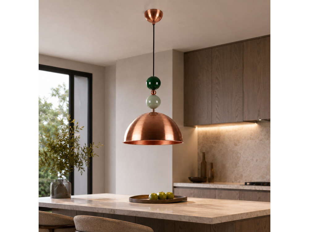 Lámpara colgante de metal «Bubble» - 31 x 31 cm - Cobre