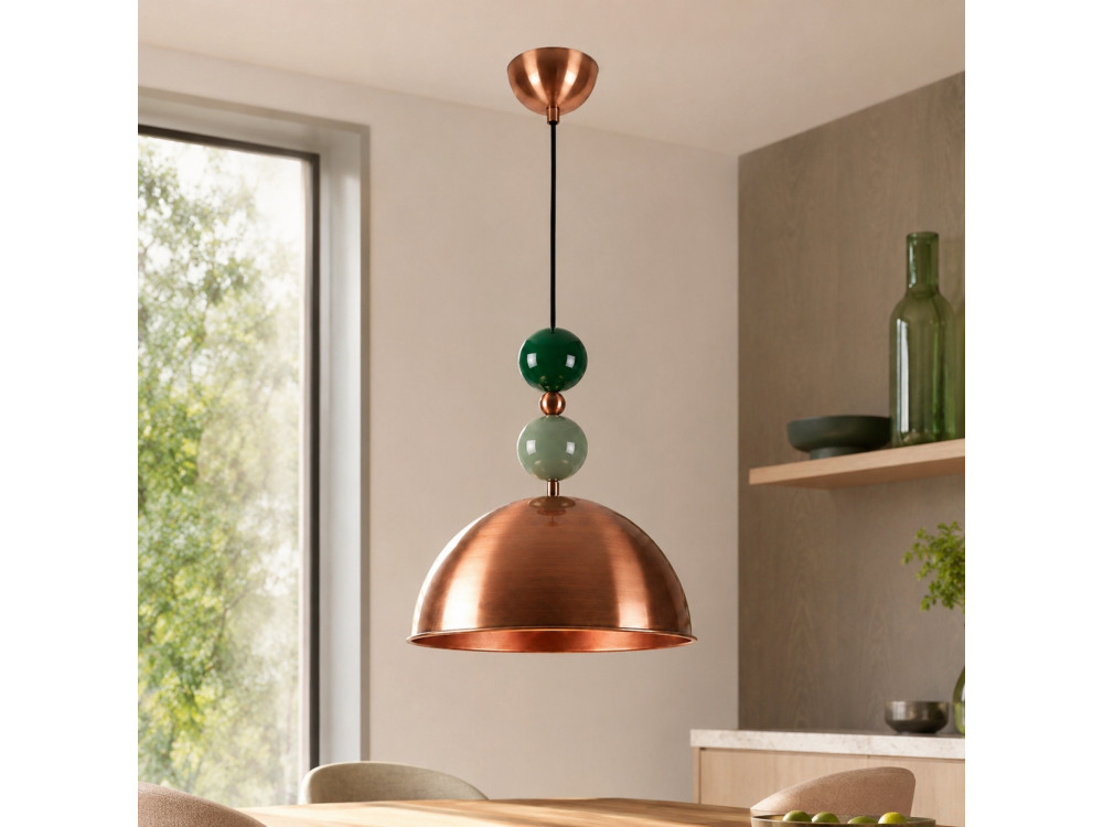 Lámpara colgante de metal «Bubble» - 31 x 31 cm - Cobre